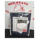 Cozy Fleece Electric Heated Throw- Blue In Color