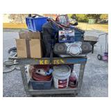 Rolling Utility Cart with Miscellaneous Items