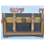 Wooden Trunk with Leather Straps, 3FT