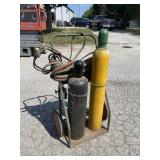 Welding Cart with Bottles and Regulators