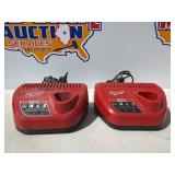 Milwaukee M12  Charger set of 2