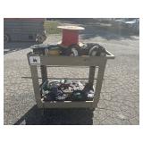 Rolling Utility cart with 25 spools of Electrical