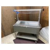 ROLLING SALAD BAR STYLE STAINLESS STEEL TABLE