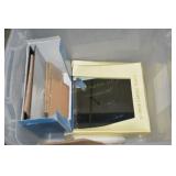 TOTE OF MIRRORED TILE, (2) TOTE OF CANDLES & BEAD