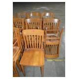 (9) OAK LIBRARY CHAIRS
