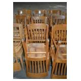 (4) OAK LIBRARY CHAIRS + (2) OTHER CHAIRS