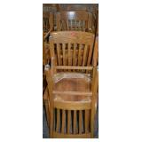 (5) OAK LIBRARY CHAIRS + (1) OTHER CHAIR