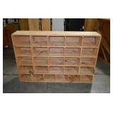 WOODEN CUBBY CABINET 59.5" X 11.25" X 40"