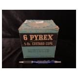 (6) PYREX 5oz CUSTARD CUPS IN BOX