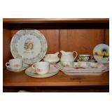 OLD PLATES, BOWLS, SERVING DISHES, MISC & 50TH