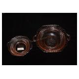 (2) PINK DEPRESSION BOWLS