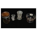 WIDE MOUTH PINT JAR, (3) PCS CLEAR GLASS