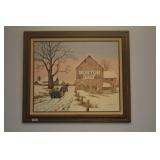 MORTON SALT PAINTING - 30" X 26" & VINTAGE