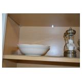 S & P GRINDERS, SERVING BOWLS, GLASS WARE