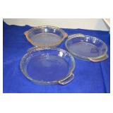 (3) PYREX CLEAR GLASS PIE PLATES