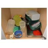 REVERE WARE POTS & SKILLETS, CAKE PANS, TUPPERWARE