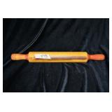 RED HANDLED WOODEN ROLLING PIN