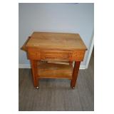BUTCHER BLOCK TOP KITCHEN CART - 30" X 22" X 31.5"