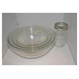 3 PC. PYREX CLEAR GLASS STACKABLE BOWL SET,
