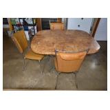 RETRO KITCHEN TABLE WITH 3 CHAIRS, HAS CHROME