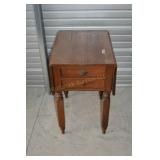 WALNUT DROP-LEAF TABLE - 17" X 22" X 29"