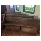 (4) Curved Wooden Church Pews of Various Lengths