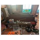 Wooden Church Pew with Ornate Arms - 101" Long