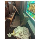 Wooden Church Pew with Ornate Arms - 101" Long