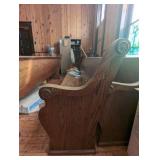 Wooden Church Pew with Ornate Arms - 101" Long