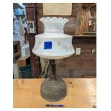 Antique Floral Hurricane Kerosene Lamp