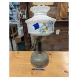 Antique Floral Hurricane Kerosene Lamp