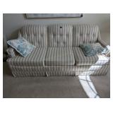 Tan & Cream Striped Sofa