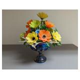 Blue Carnival Glass Dish