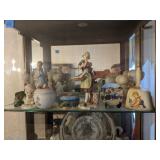 Glassware & Figurines in Cabinet