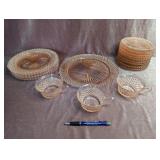 Pink Depression English Hobnail Glass