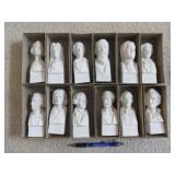 (12) Small Alabaster Busts of