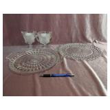 (4) Pieces of White Depression Glass