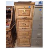 Oak 4-Drawer Filing Cabinet