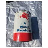 Mobil Grease Can- Full 5 lb. Dented 8" x 5.5"
