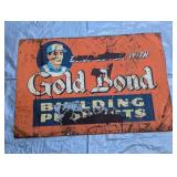 Gold Bond Sign- Old and Rusted has Some Dents,