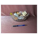 Clear Glass Bowl with Small Figurines