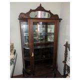 Antique Oak Curved-glass China Cabinet