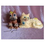 Chalkware Cat; Hippopotamuses