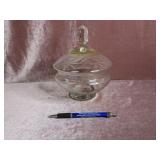 Elegant Glass Etched Candy Dish with Lid