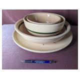 (4) Watt Pottery Bowls & Platter
