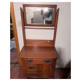 Antique Oak Washstand with Mirror