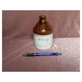 Small Brown & White Crock Stoneware Jug