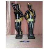 Pair of African Art Statues - 19" Tall