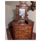 Victorian Era Eastlake Style Dresser with Mirror