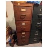 Yaman & Free Mfg. Wooden Filing Cabinet
